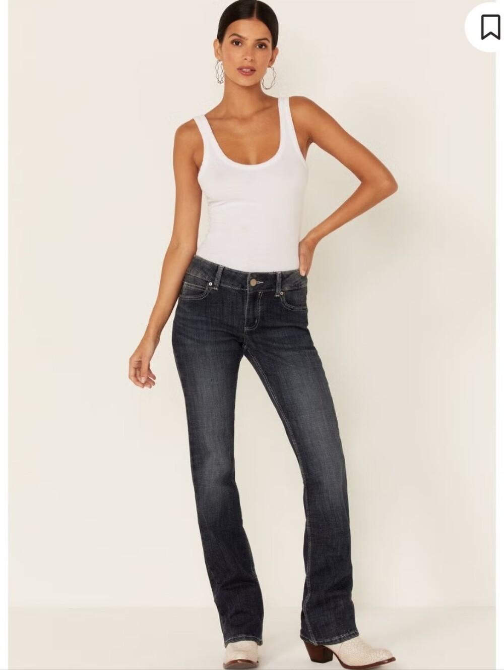 Wrangler Women's Dark Wash Boot Cut Jeans Size 13/14×34